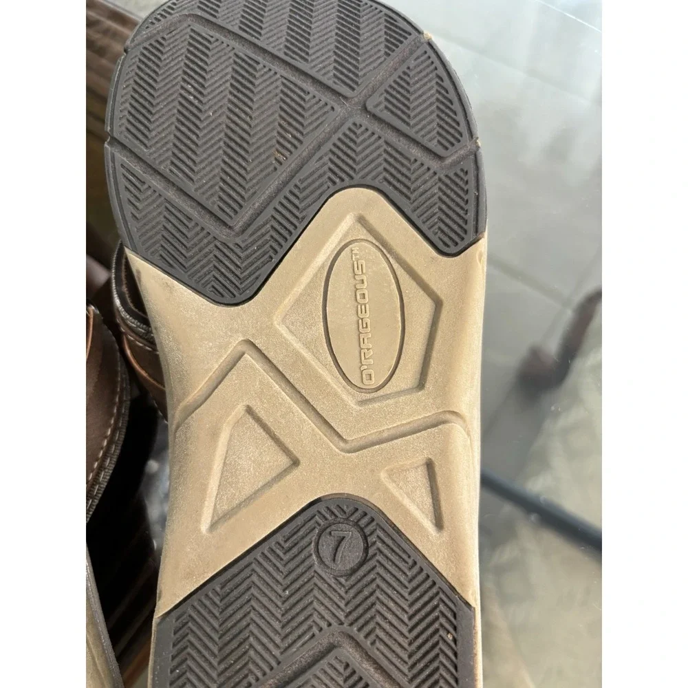 Orthofeet Men's Brown Comfort Orthopedic Flip Flop Sandals Size 7